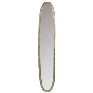 Comparateur de prix : Miroir mural ovale verre et métal antique gris Liath