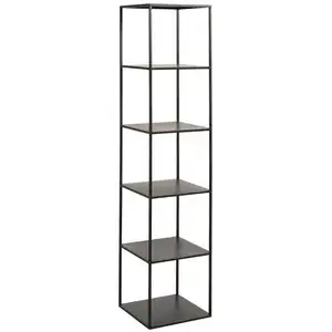 J-LINE colonne de rangement carrée 6 niveaux noir Noir