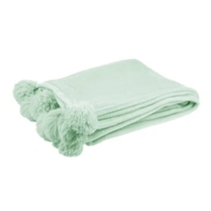 Comparateur de prix : Paris Prix Plaid à Pompons "Blanket" 130x170cm Vert Clair