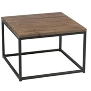 Comparateur de prix : Paris Prix Table d'appoint bois massif foncé et métal noir Uchio L 60 cm