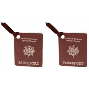 RueDeLaFete Planche de 2 Etiquettes Passeport en carton pas cher