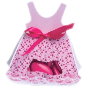 RueDeLaFete Ballotin en Carton Robe avec Plexi, Rose pas cher