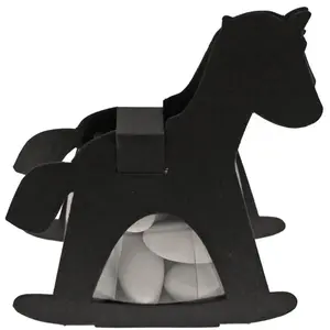 RueDeLaFete Ballotin CHEVAL A BASCULE avec plexi, en Noir pas cher