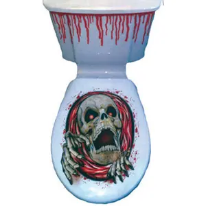 RueDeLaFete Décoration Halloween Toilette - Squelette pas cher