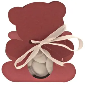 RueDeLaFete Ballotin OURSON avec plexi, Bordeaux pas cher