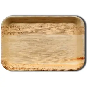 RueDeLaFete Lot de 2 petits Plateaux rectangles en feuille de Palmier ... pas cher