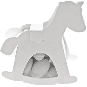 RueDeLaFete Ballotin CHEVAL A BASCULE avec plexi, Blanc pas cher