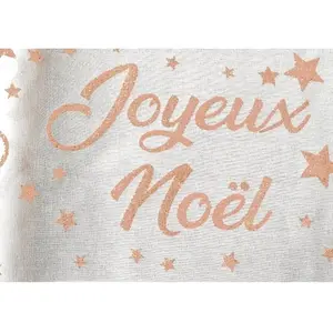 Chemin de table JOYEUX NOëL en lin, Rose Gold