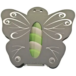RueDeLaFete Ballotin papillon avec plexi GRIS, décos argents pas cher