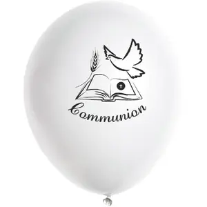 RueDeLaFete Sachet de 10 ballons COMMUNION Blancs pas cher