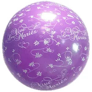 RueDeLaFete 1 Ballon GéANT Lilas, vive les mariés - 1 mètre pas cher