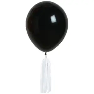 RueDeLaFete Kit de 6 Ballons Pompons ® blanc/NOIR pas cher