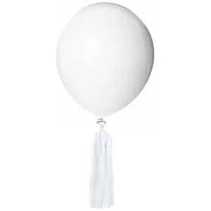 RueDeLaFete Kit de 6 Ballons Pompons ® blanc/BLANC pas cher