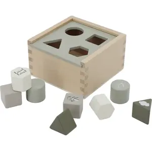 Boîte à formes en bois VERT Label Label pas cher