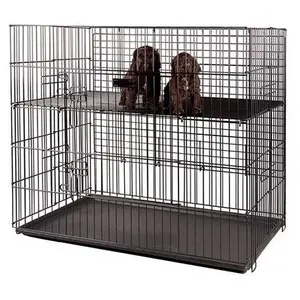 MORIN IMPORT Cage d'exposition pliante - 2 niveaux pas cher