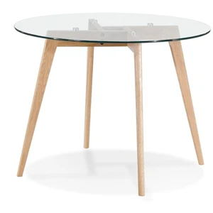 Comparateur de prix : ALTER EGO Petite table à diner ronde 'ANGELA' en verre transparent - Ø 100 cm