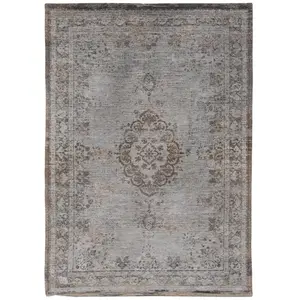 Non communiqué Tapis Louis De Poortere Medallion Design Gris Ébène 170 X 240cm pas cher