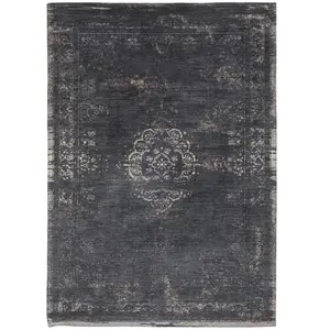 Non communiqué Tapis Louis De Poortere Medallion Design Noir Minéral 140 X 200cm