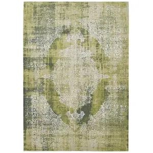 Tapis salon et chambre tissé plat 140x200 cm Vert pas cher