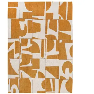 Comparateur de prix : Tapis salon et chambre tissé plat 200x280 cm Jaune