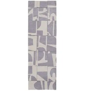 Tapis salon et chambre tissé plat 080x250 cm Gris