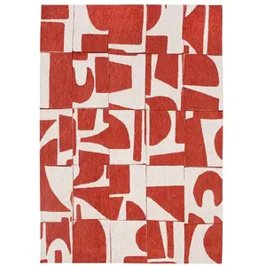 Tapis salon et chambre moderne tissé plat 240x340 cm Rouge