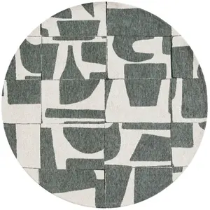 Comparateur de prix : Tapis salon et chambre moderne tissé plat 240x240 cm Vert