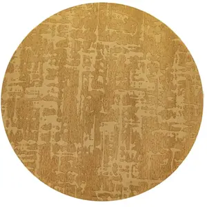 Tapis salon et chambre tissé plat 140x140 cm Jaune pas cher