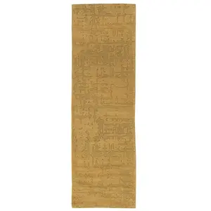 Tapis salon et chambre tissé plat 080x250 cm Jaune pas cher