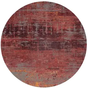 Tapis salon et chambre tissé plat 140x140 cm Rouge