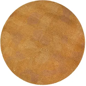 Tapis salon et chambre tissé plat 140x140 cm Jaune pas cher