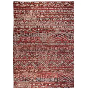 Tapis salon et chambre moderne tissé plat 240x340 cm Rouge pas cher