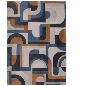 Comparateur de prix : Non communiqué Tapis Louis De Poortere Module Design Bleu Chameau 140 X 200cm