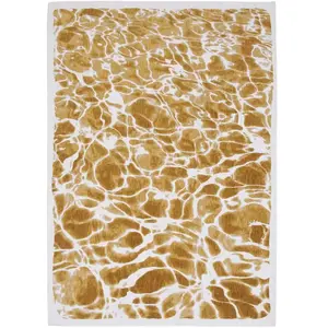 Tapis salon et chambre tissé plat GOLD WAVES 240 x 340 cm pas cher