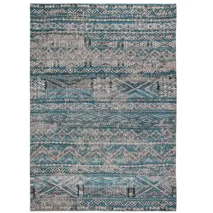 Non communiqué Tapis Louis De Poortere Kilim Design Bleu Zemmouri 140 X 200cm pas cher