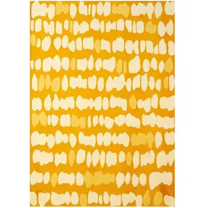 Tapis salon et chambre tissé plat 170x240 cm Jaune pas cher