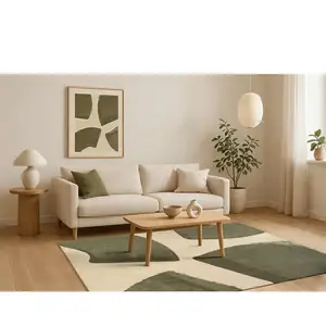 Tapis salon et chambre tissé plat 140x200 cm Vert pas cher
