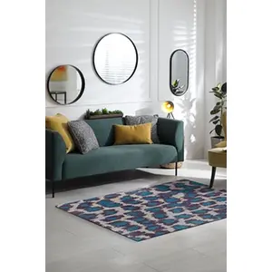 Comparateur de prix : Tapis Ikat Bleu Duck 240x340cm