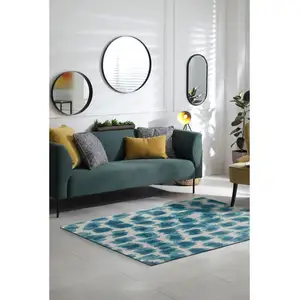 Comparateur de prix : Tapis Ikat Bleu 80x150cm