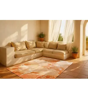 Tapis salon et chambre tissé plat 140x200 cm Orange pas cher