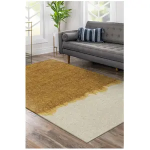 BENEFFITO Tapis de salon moderne tissé plat marron 140x200 cm