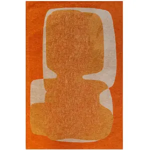 Comparateur de prix : Novatrend Tapis de salon moderne tissé plat orange 140x200 cm