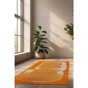 BENEFFITO Tapis Poum Poum Orange 170x240cm pas cher