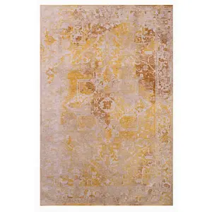 Novatrend Tapis de salon moderne tissé plat jaune 170x240 cm