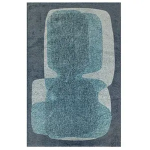 Novatrend Tapis Poum Poum Bleu 240x340cm pas cher