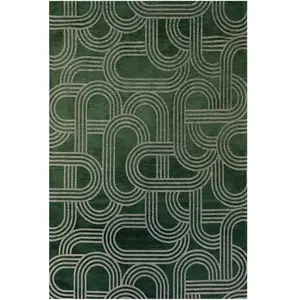 Comparateur de prix : Novatrend Tapis de salon moderne tissé plat vert 240x340 cm