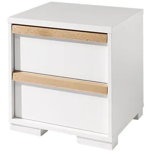Comparateur de prix : Les Tendances - Table de chevet 2 tiroirs London Bois Blanc Vipack - White