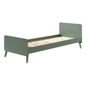 vipack Lit vert olive Billy en pin massif et MDF, 90 x 200 cm. Sommier à lattes inclus. pas cher