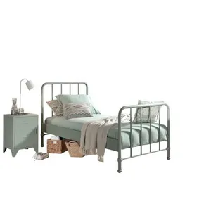 vipack Lit et chevet 90x200 vert Bronxx