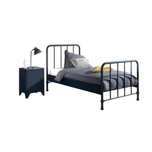 vipack Lit et chevet Bronxx 90x200cm Bleu